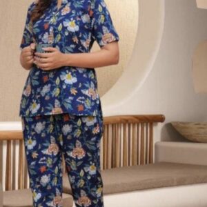 Cotton Night Suit With Pocket