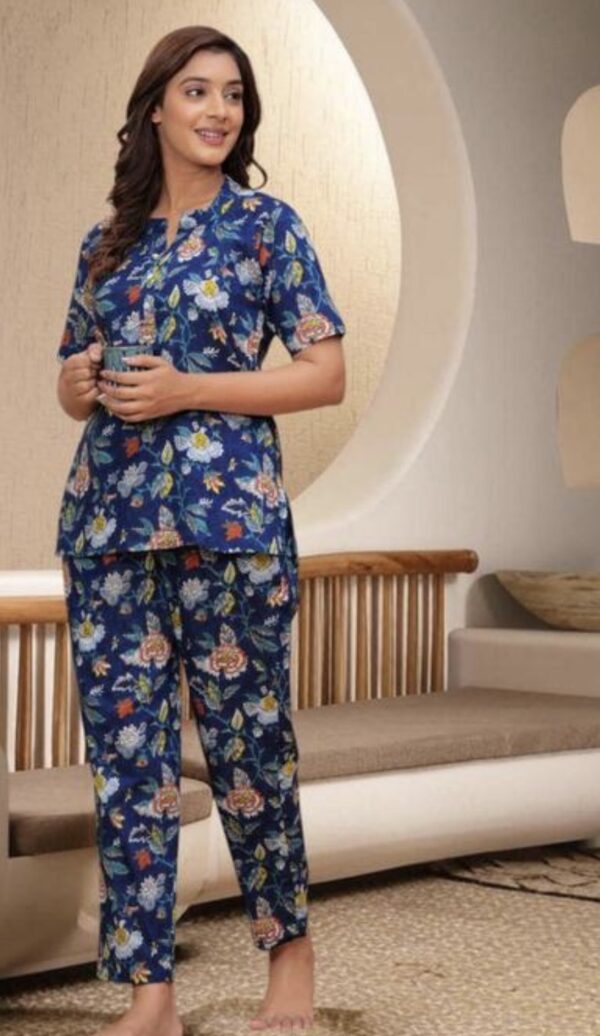 Cotton Night Suit With Pocket
